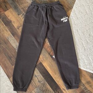 Charcoal Gray White Fox Sweatpants